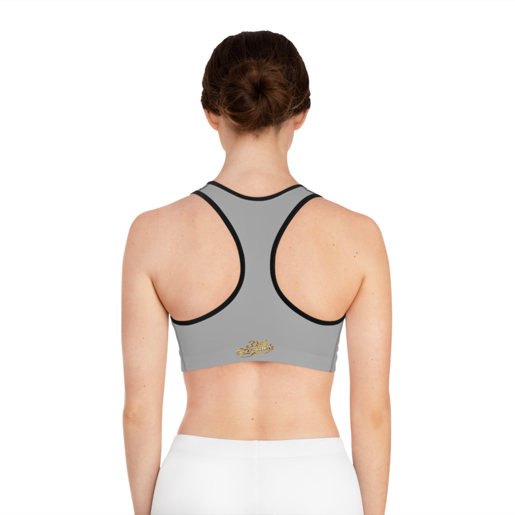 Grey Sports Bra — "Originals" Pink Script Athletic Crop Top - 314 Originals