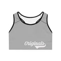 Grey Sports Bra — "Originals" Pink Script Athletic Crop Top - 314 Originals