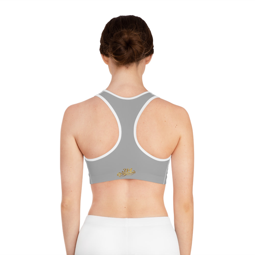 Grey Sports Bra — "Originals" Pink Script Athletic Crop Top - 314 Originals