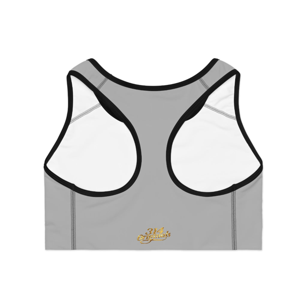 Grey Sports Bra — "Originals" Pink Script Athletic Crop Top - 314 Originals