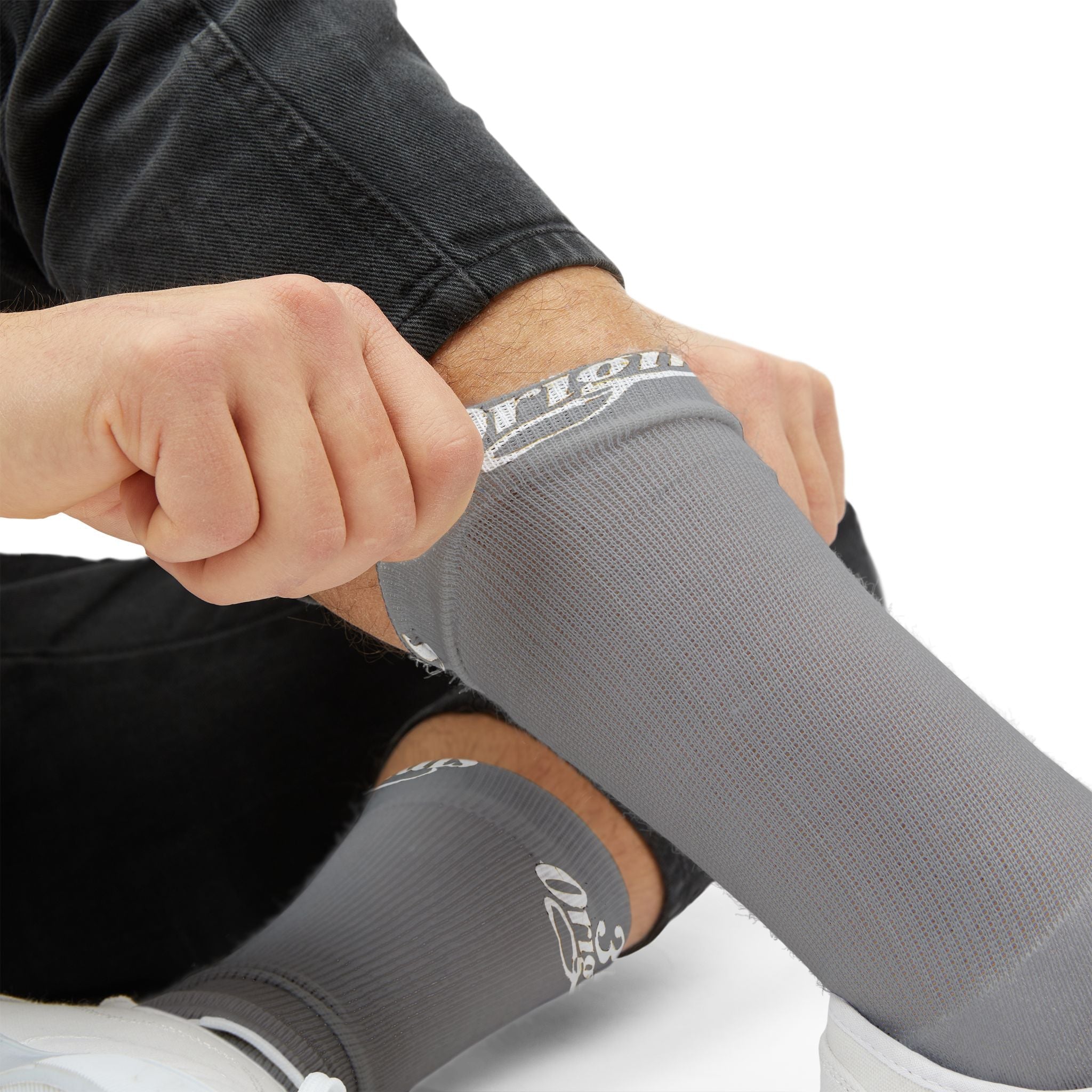 Grey Sublimation Socks with '314 Originals' Script — Athletic Crew Socks - 314 Originals