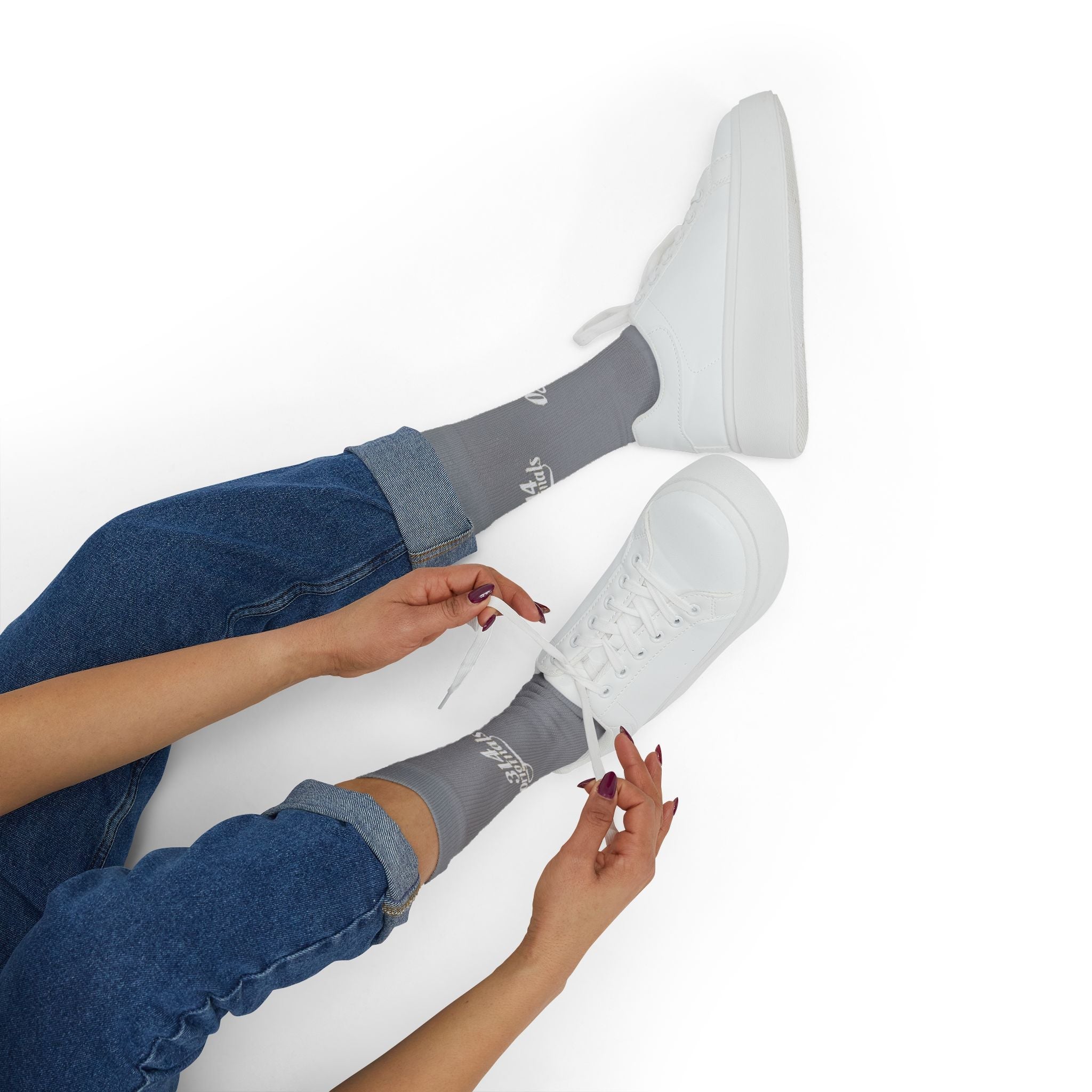 Grey Sublimation Socks with '314 Originals' Script — Athletic Crew Socks - 314 Originals