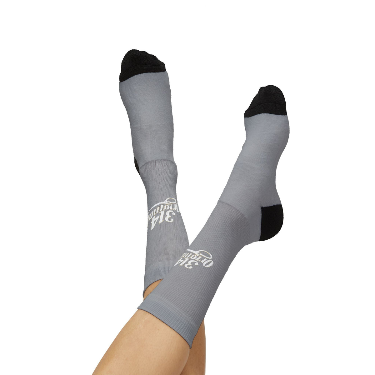 Grey Sublimation Socks with '314 Originals' Script — Athletic Crew Socks - 314 Originals