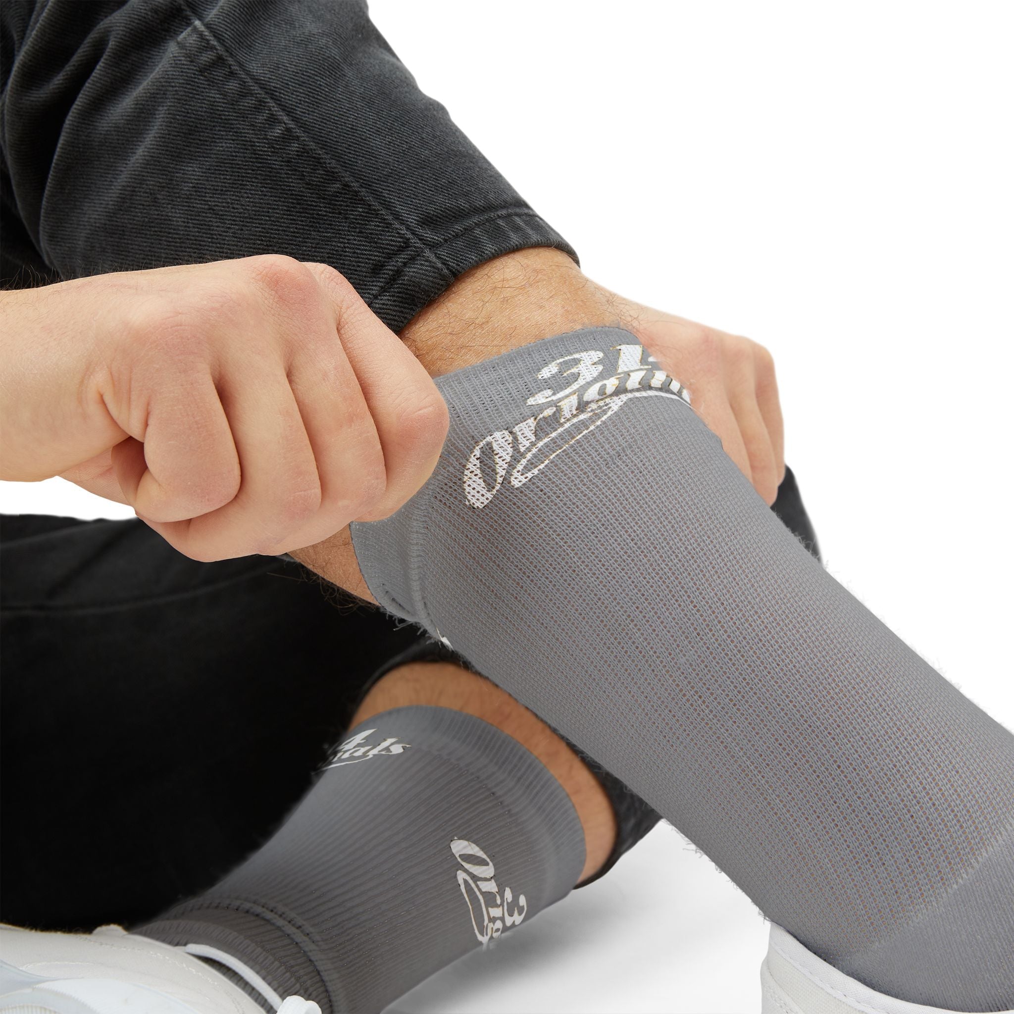 Grey Sublimation Socks with '314 Originals' Script — Athletic Crew Socks - 314 Originals