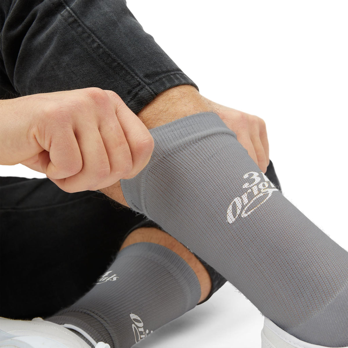 Grey Sublimation Socks with '314 Originals' Script — Athletic Crew Socks - 314 Originals