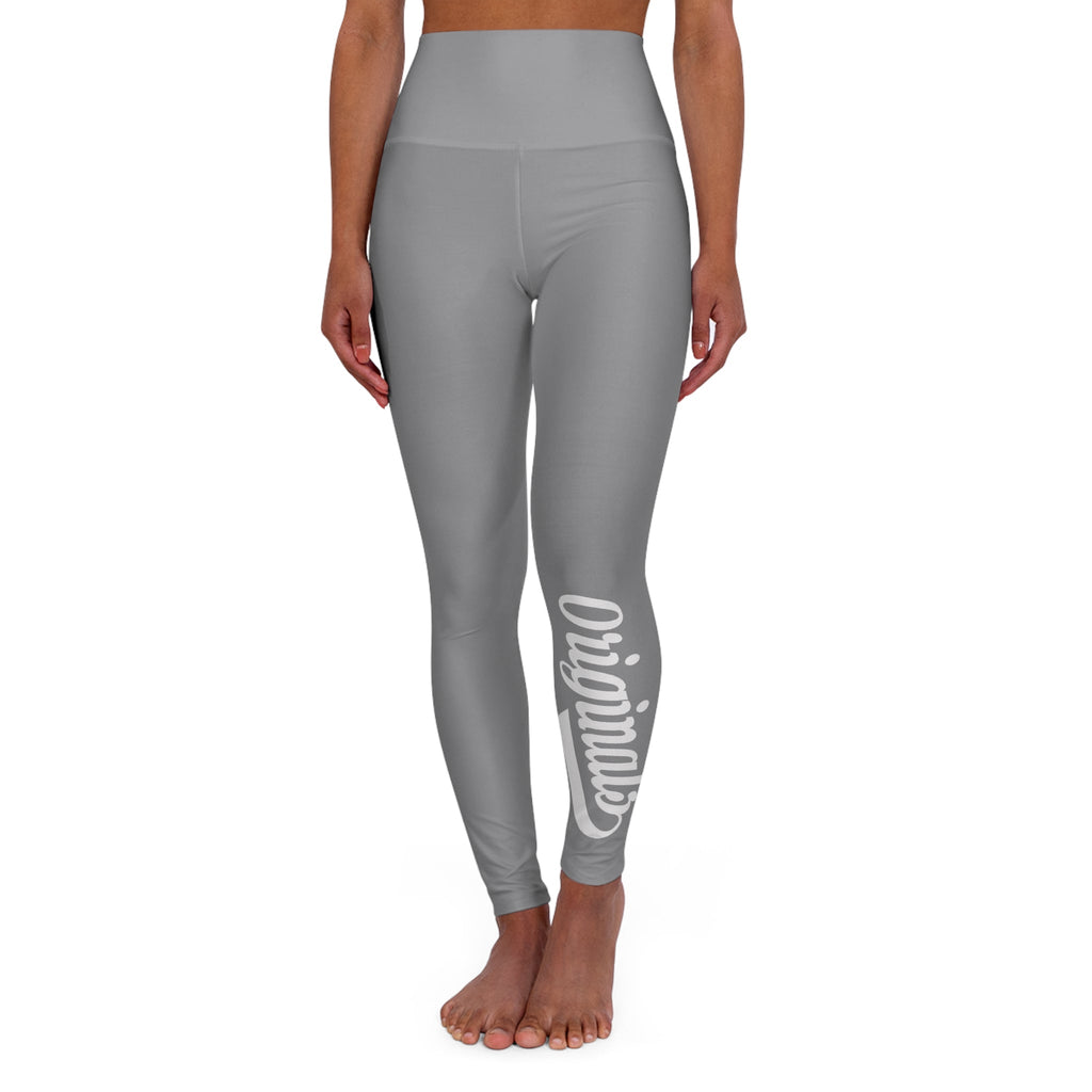 Grey Yoga Leggings — High-Waisted Leggings with White “Originals” Side Script - 314 Originals