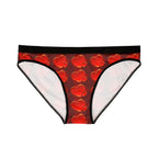 Heart Pattern Bikini Briefs — Red Romantic Women's Underwear for Valentine's Day - 314 Originals