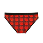 Heart Pattern Bikini Briefs — Red Romantic Women's Underwear for Valentine's Day - 314 Originals