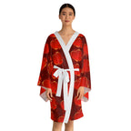 Heart Pattern Kimono Robe — Red Valentine Long Sleeve Lounge Wrap - 314 Originals