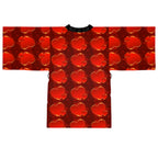 Heart Pattern Kimono Robe — Red Valentine Long Sleeve Lounge Wrap - 314 Originals