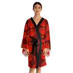 Heart Pattern Kimono Robe — Red Valentine Long Sleeve Lounge Wrap - 314 Originals