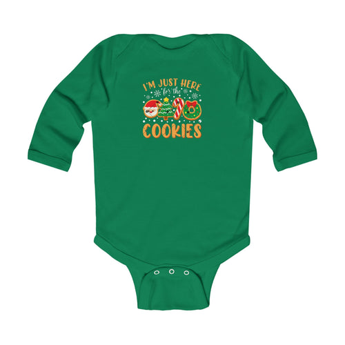 "I'm Just Here for the Cookies" Christmas Cookie Cute Infant Long Sleeve Onesie - 314 Originals