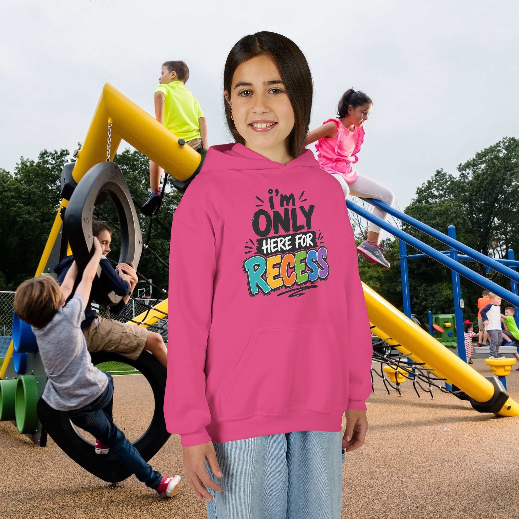 "I'm Only Here for Recess" Colorful Kids Pullover - 314 Originals