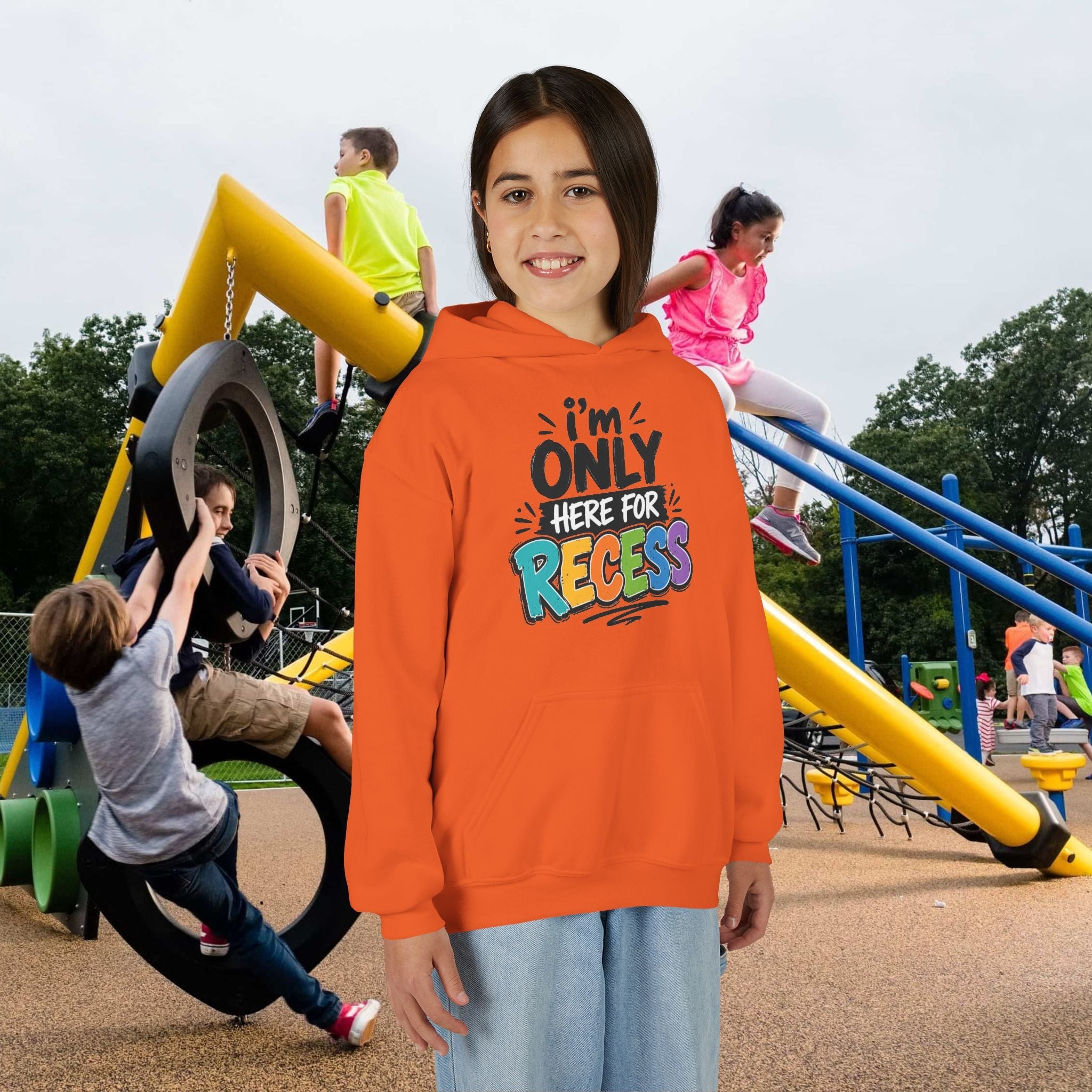 "I'm Only Here for Recess" Colorful Kids Pullover - 314 Originals