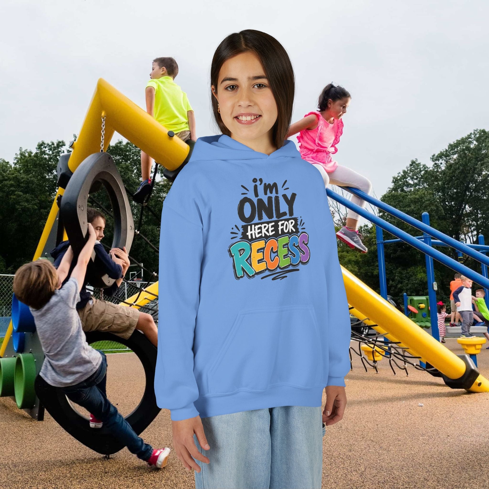 "I'm Only Here for Recess" Colorful Kids Pullover - 314 Originals