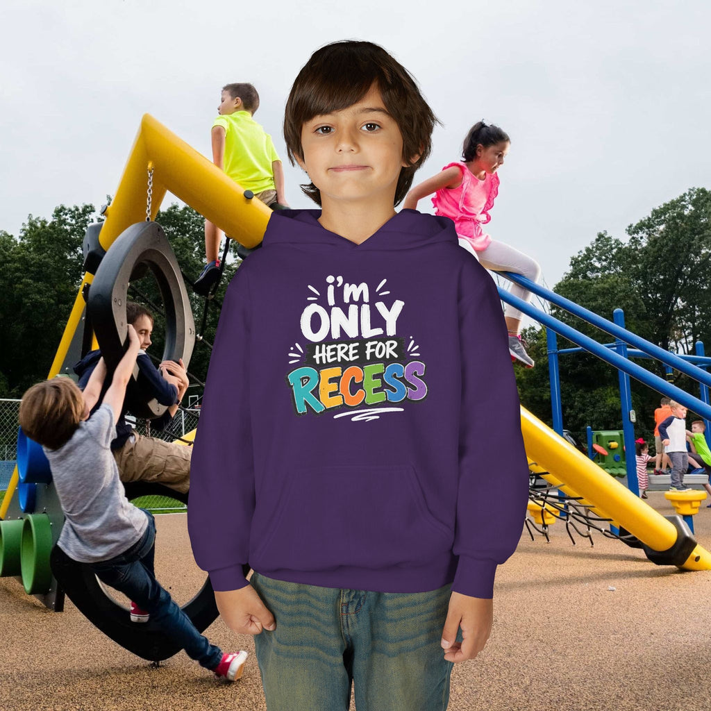 "I'm Only Here for Recess" Dark Colorful Kids Pullover - 314 Originals