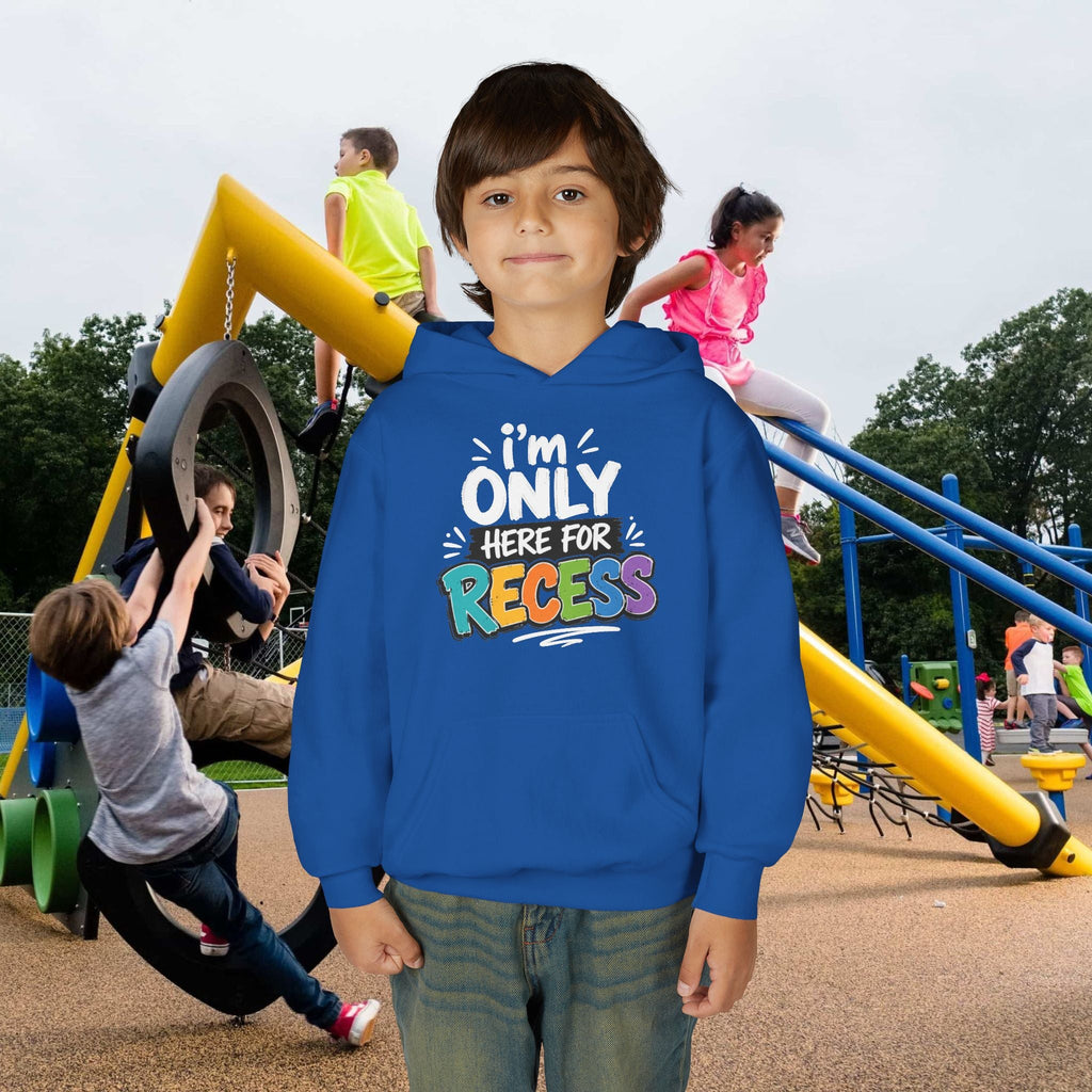 "I'm Only Here for Recess" Dark Colorful Kids Pullover - 314 Originals