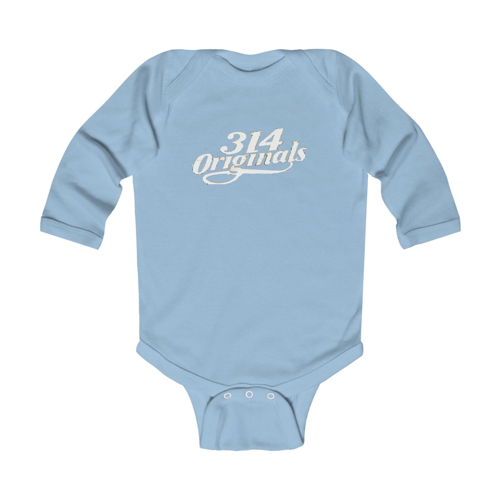 Infant Bodysuit — '314 Originals' Long Sleeve Baby Onesie (Grey) - 314 Originals