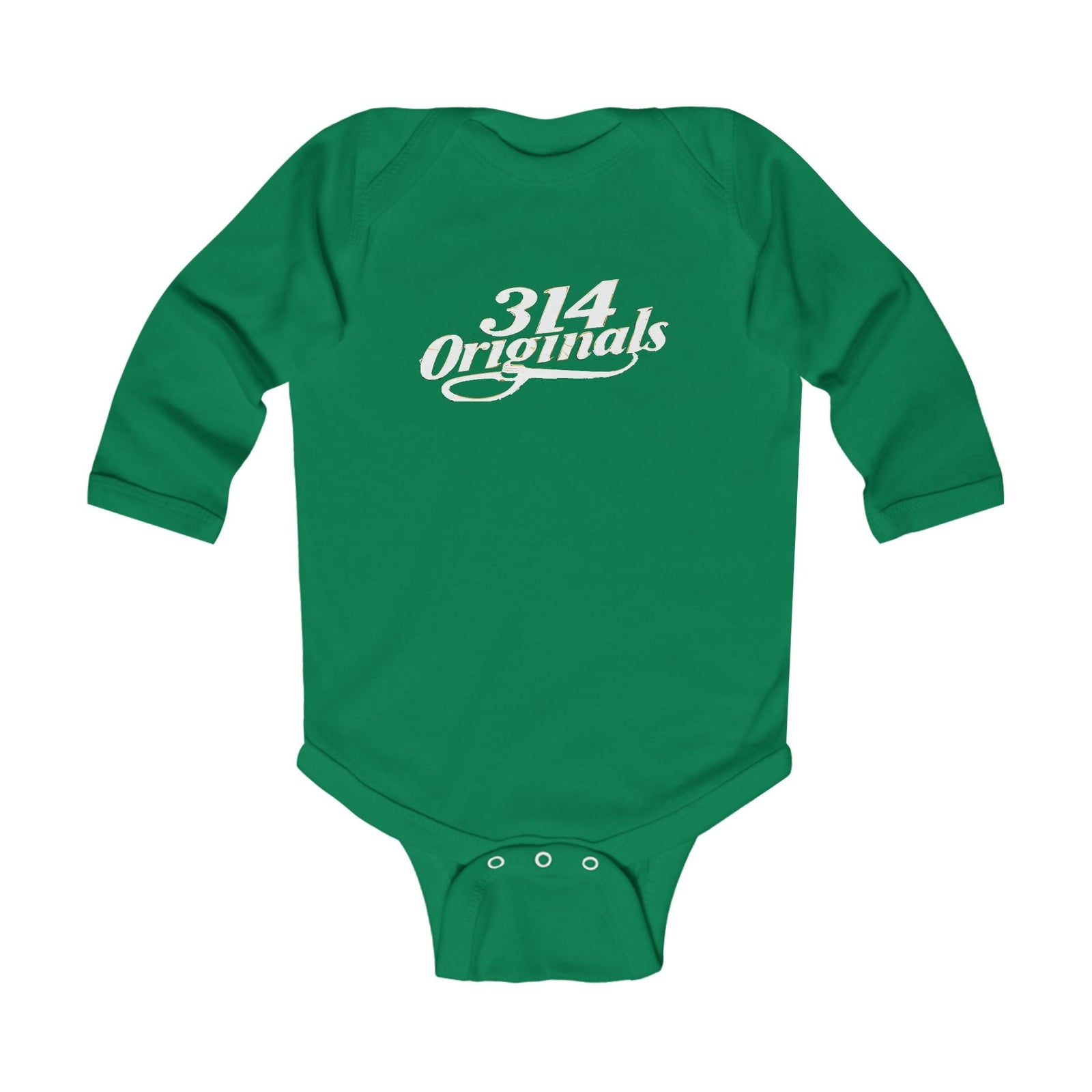 Infant Bodysuit — '314 Originals' Long Sleeve Baby Onesie (Grey) - 314 Originals