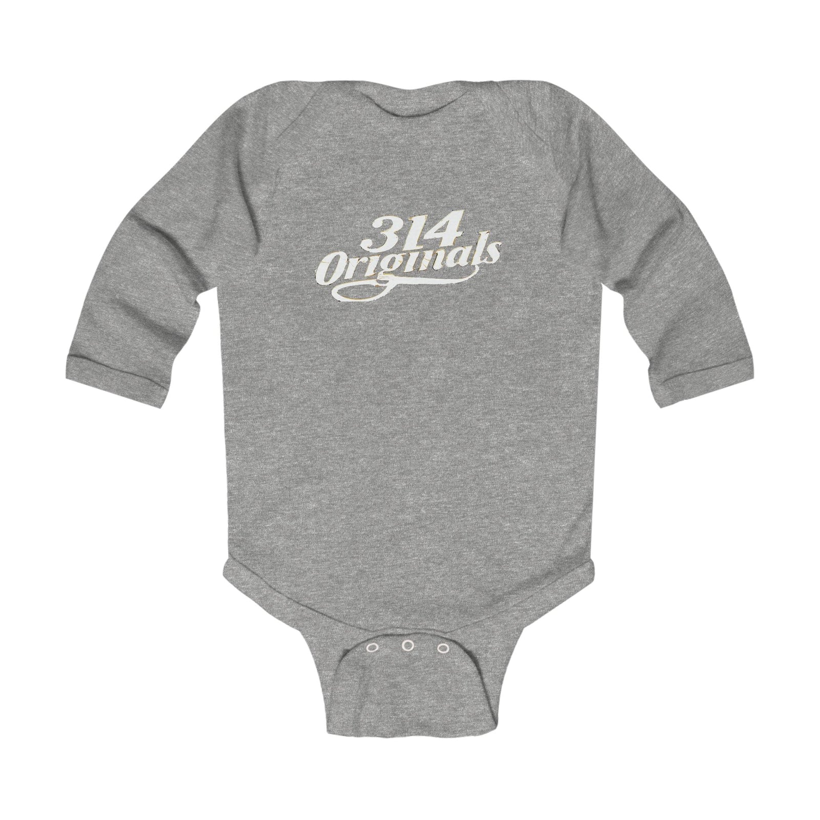 Infant Bodysuit — '314 Originals' Long Sleeve Baby Onesie (Grey) - 314 Originals