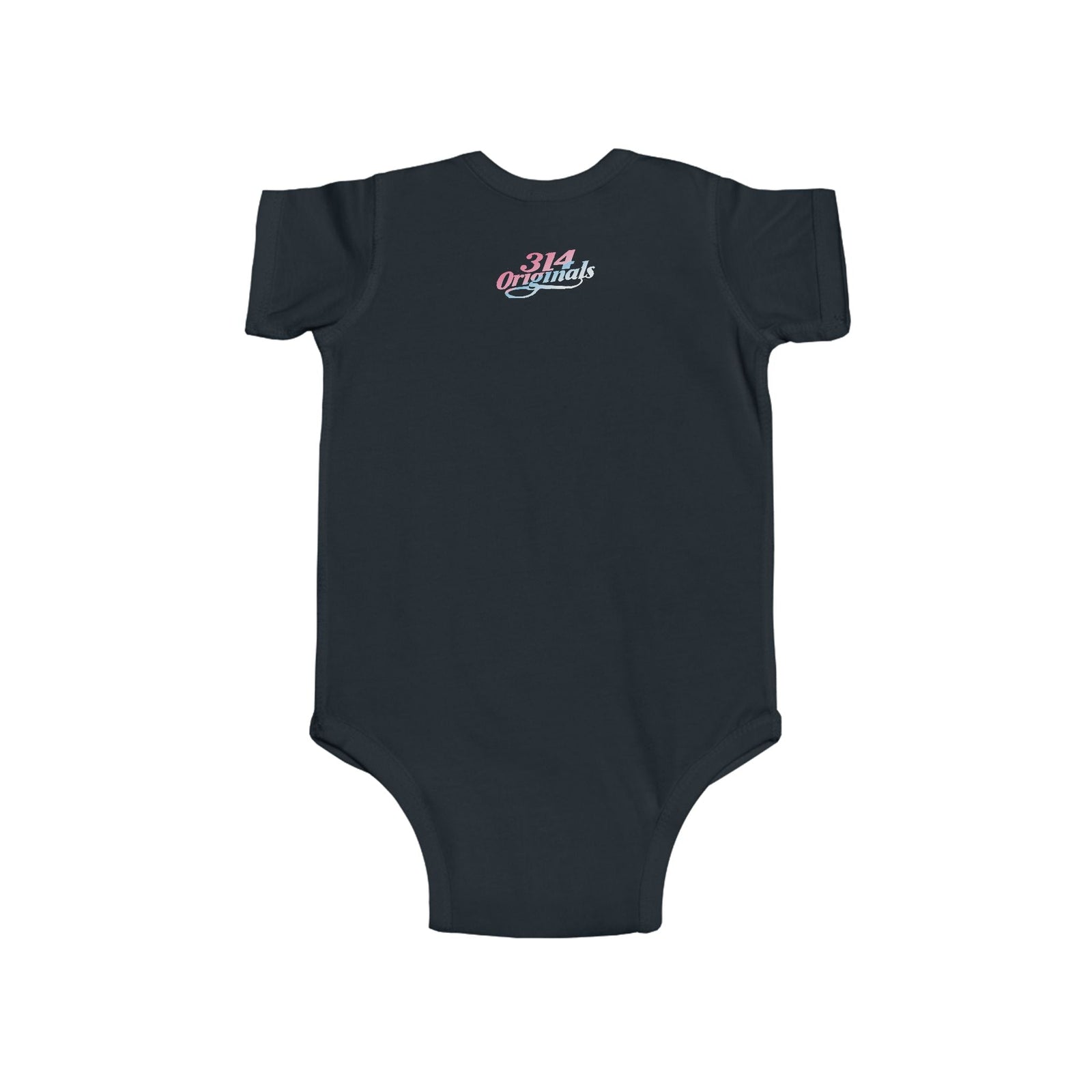 Infant Bodysuit - "Eat. Sleep. Poop. Repeat." Cute Baby Onesie (Pink & Blue Text) - 314 Originals