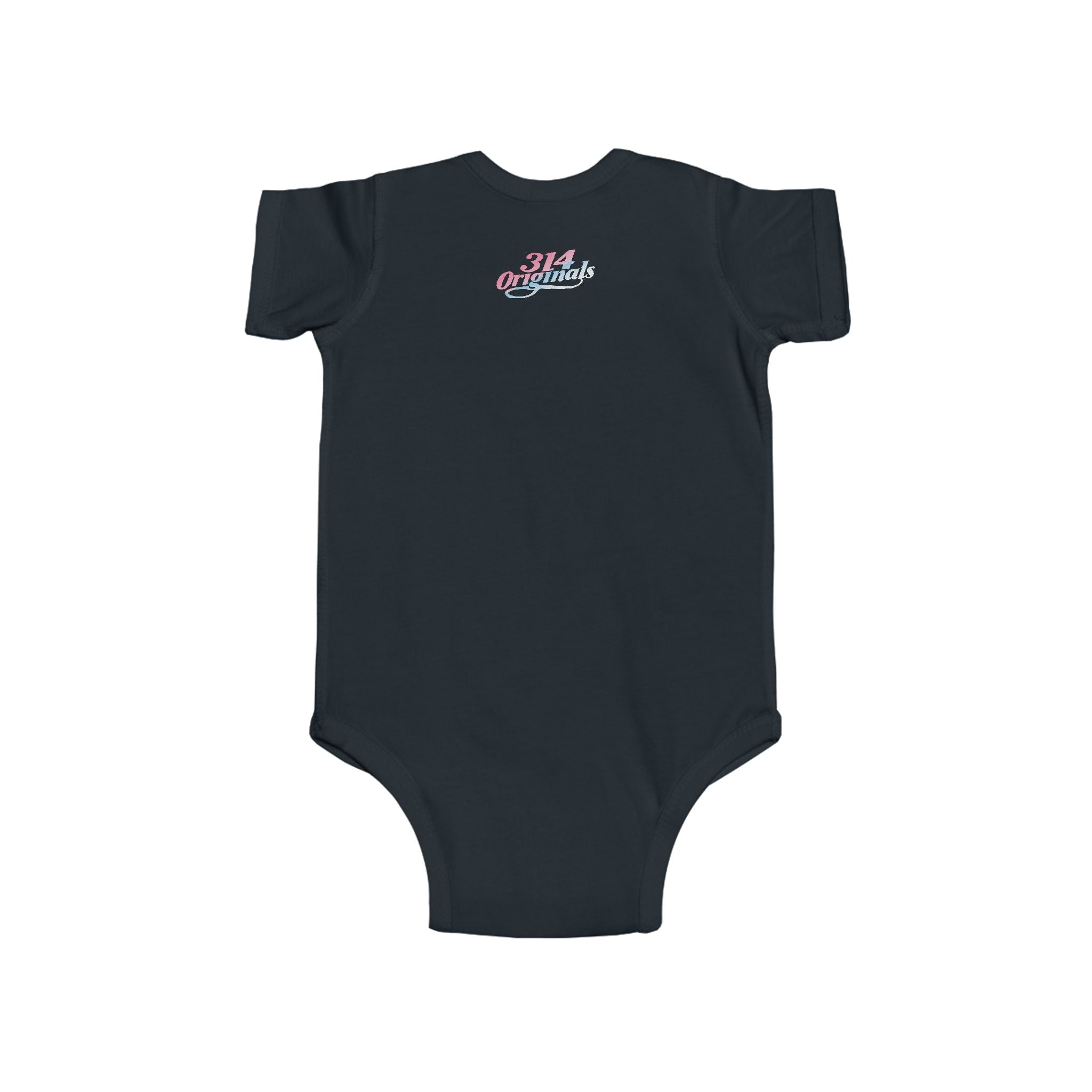 Infant Bodysuit - "Eat. Sleep. Poop. Repeat." Cute Baby Onesie (Pink & Blue Text) - 314 Originals