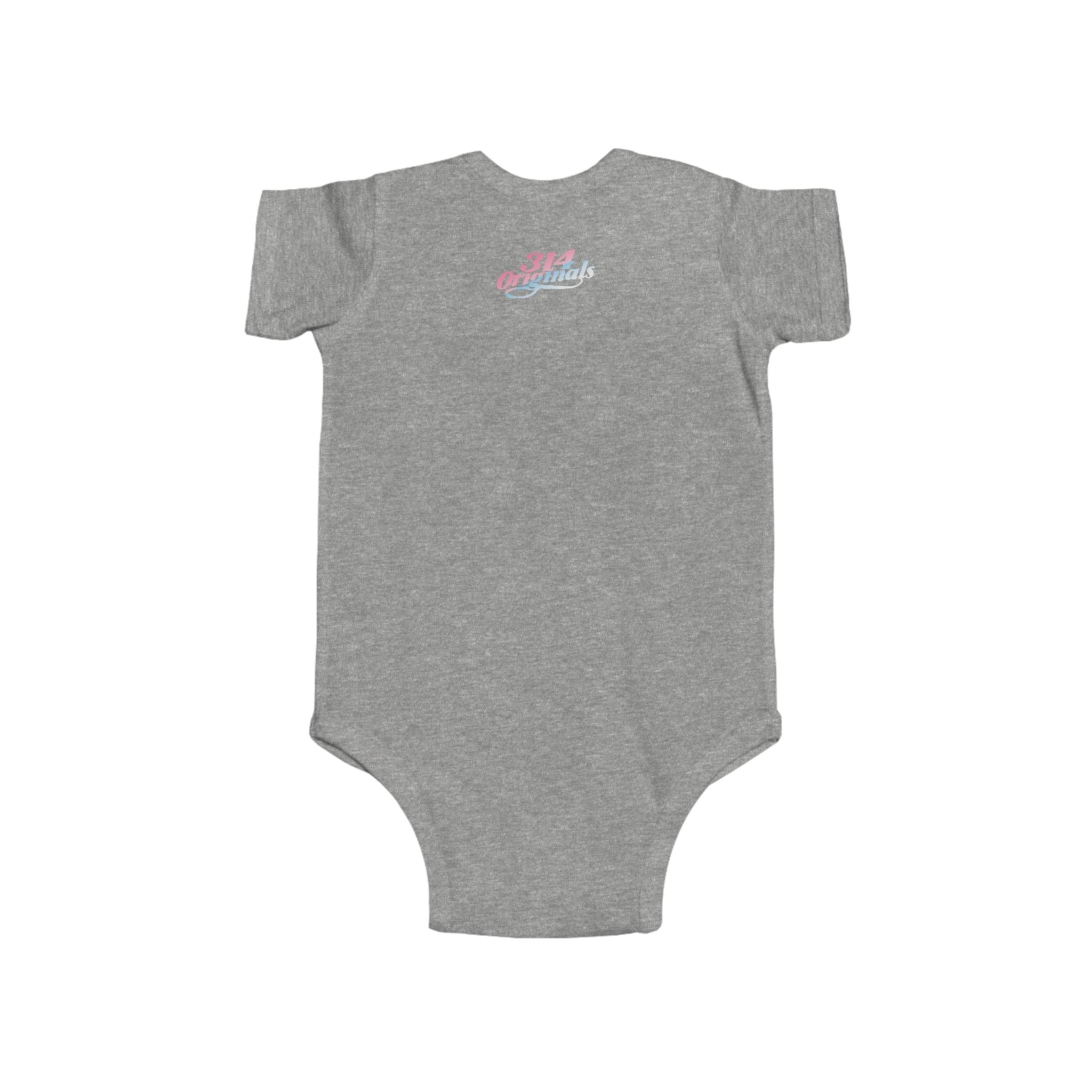Infant Bodysuit - "Eat. Sleep. Poop. Repeat." Cute Baby Onesie (Pink & Blue Text) - 314 Originals