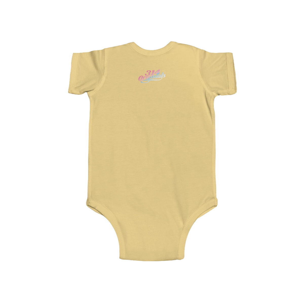 Infant Bodysuit - "Eat. Sleep. Poop. Repeat." Cute Baby Onesie (Pink & Blue Text) - 314 Originals