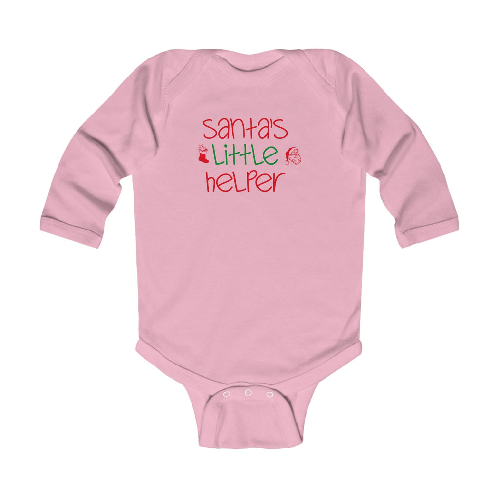 Infant Bodysuit - "Santa's Little Helper" Christmas Long Sleeve Baby Onesie - 314 Originals