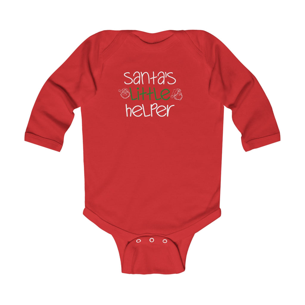 Infant Bodysuit - "Santa's Little Helper" Christmas Long Sleeve Baby Onesie - 314 Originals