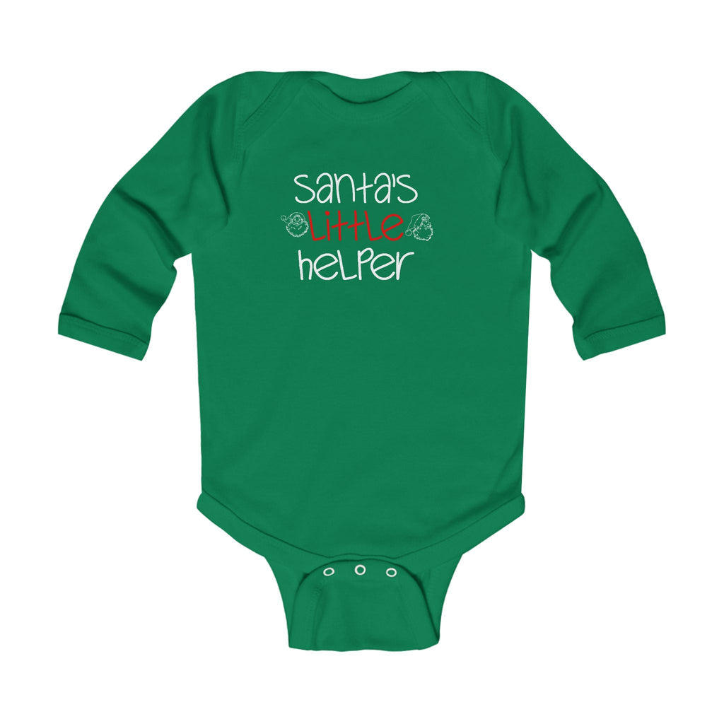 Infant Bodysuit - "Santa's Little Helper" Christmas Long Sleeve Baby Onesie - 314 Originals