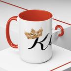 King Script Accent Coffee Mug — Crowned 'King' Ceramic Coffee Cup (11/15oz) - 314 Originals
