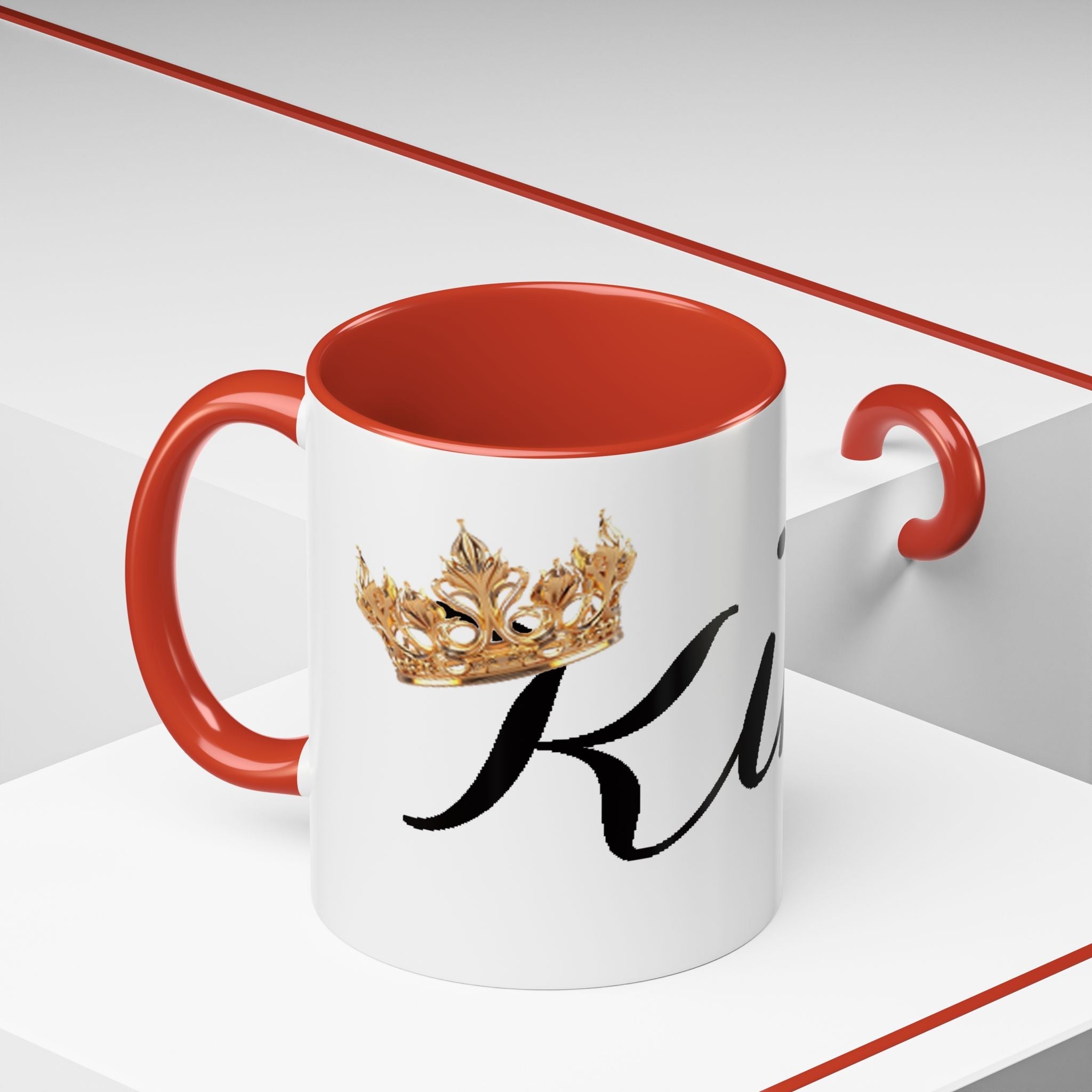 King Script Accent Coffee Mug — Crowned 'King' Ceramic Coffee Cup (11/15oz) - 314 Originals