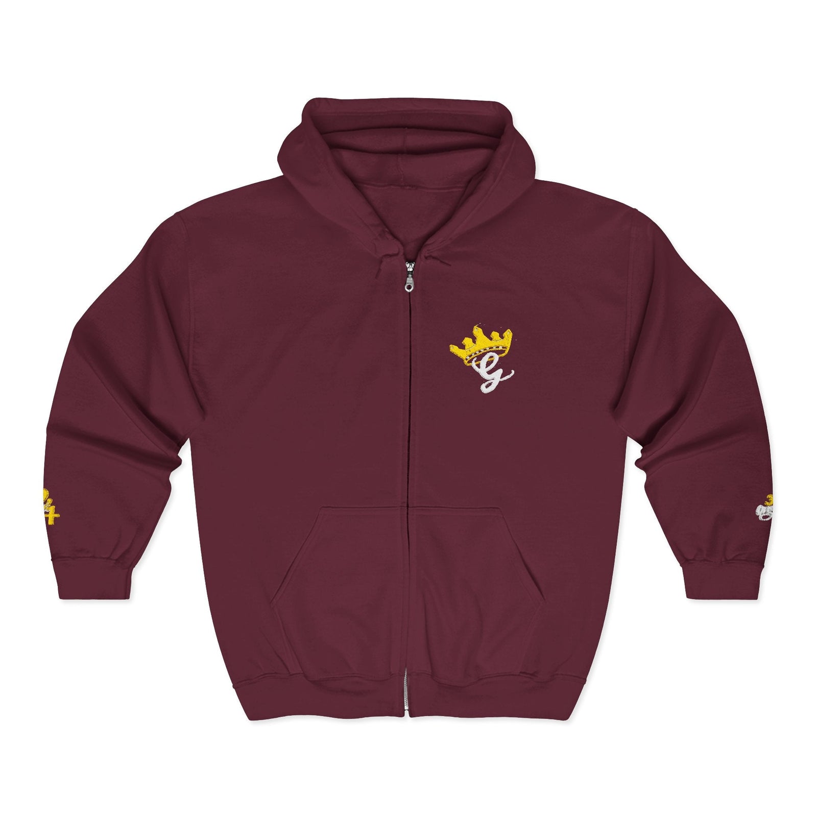 King's Gear Zip Hoodie — Full‑Zip with Gold Crown Emblem - 314 Originals