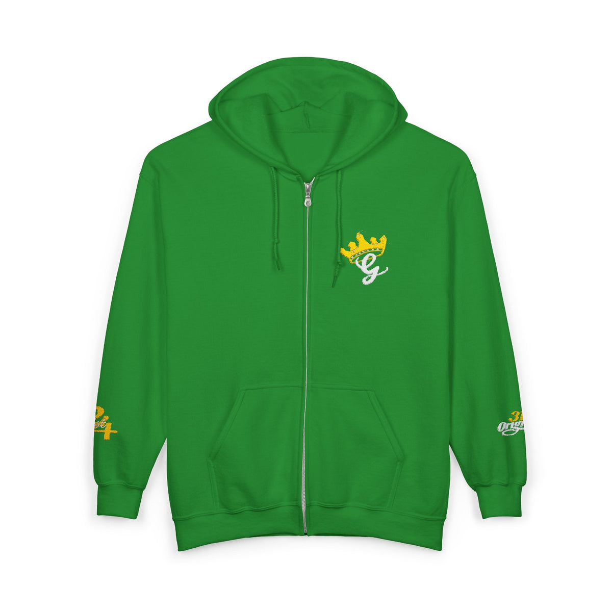 King's Gear Zip Hoodie — Full-Zip with Gold Crown Emblem - 314 Originals