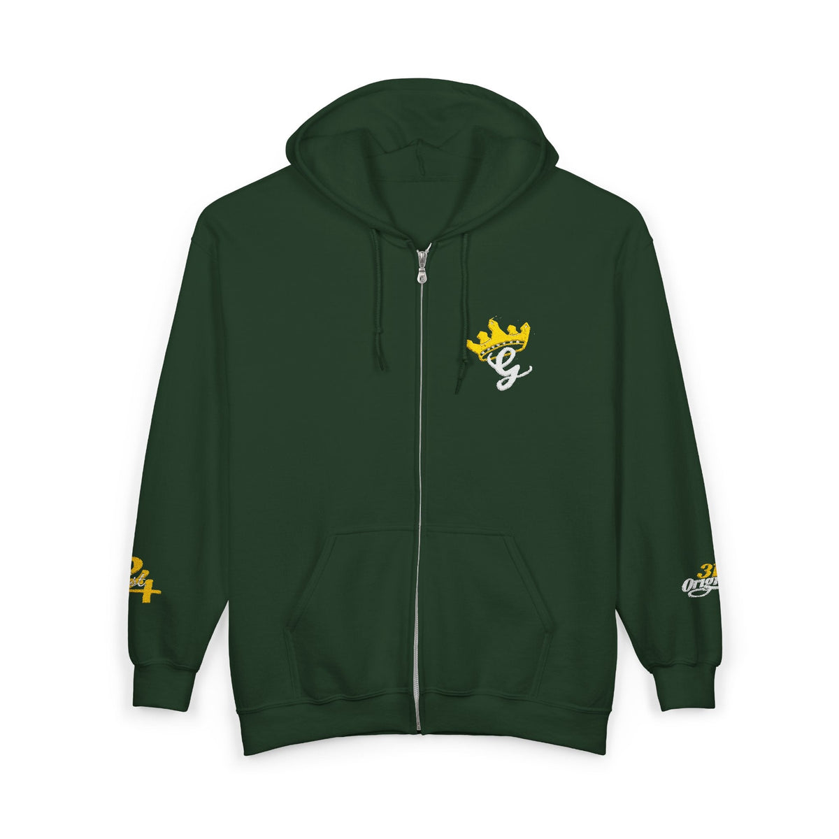 King's Gear Zip Hoodie — Full-Zip with Gold Crown Emblem - 314 Originals