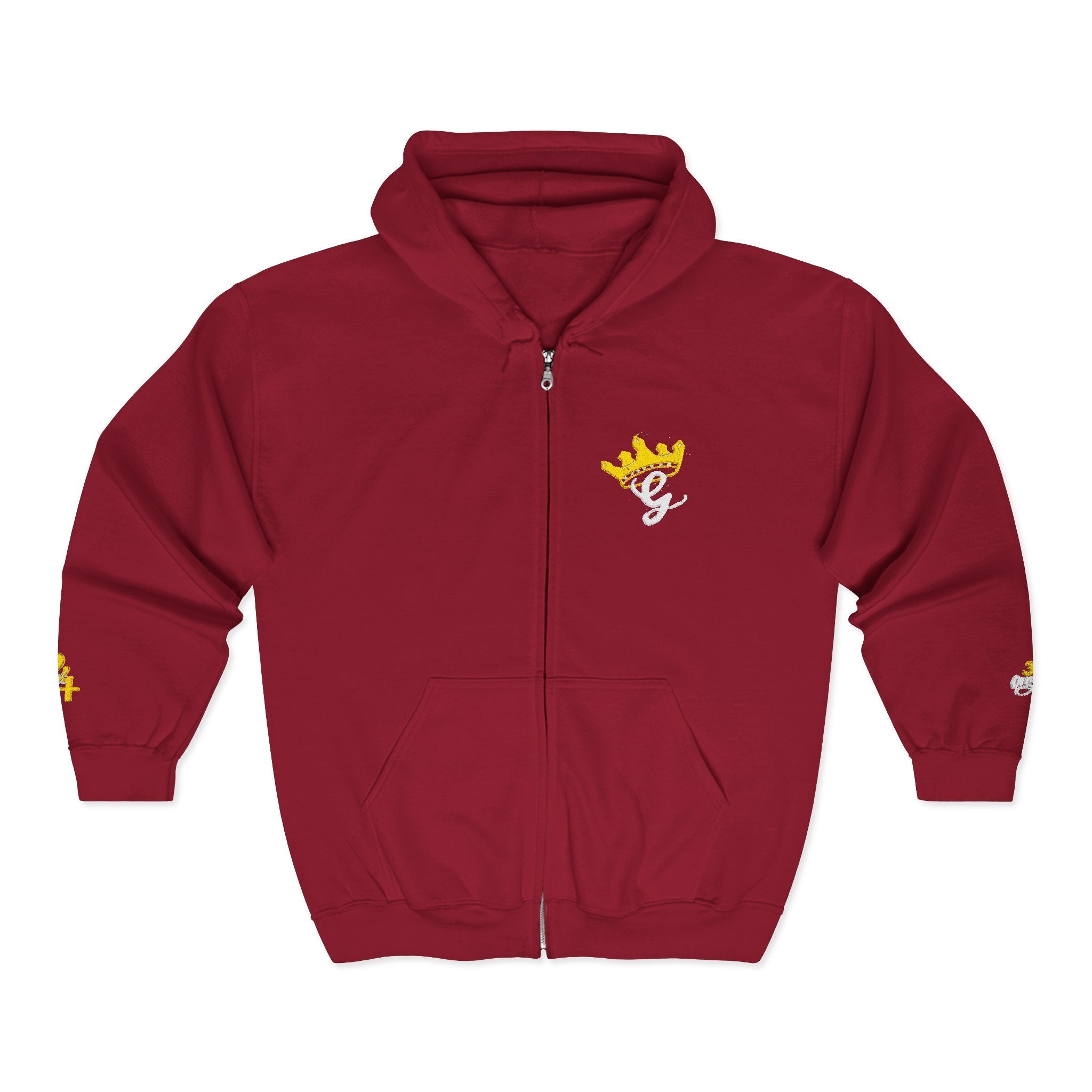 King's Gear Zip Hoodie — Full‑Zip with Gold Crown Emblem - 314 Originals