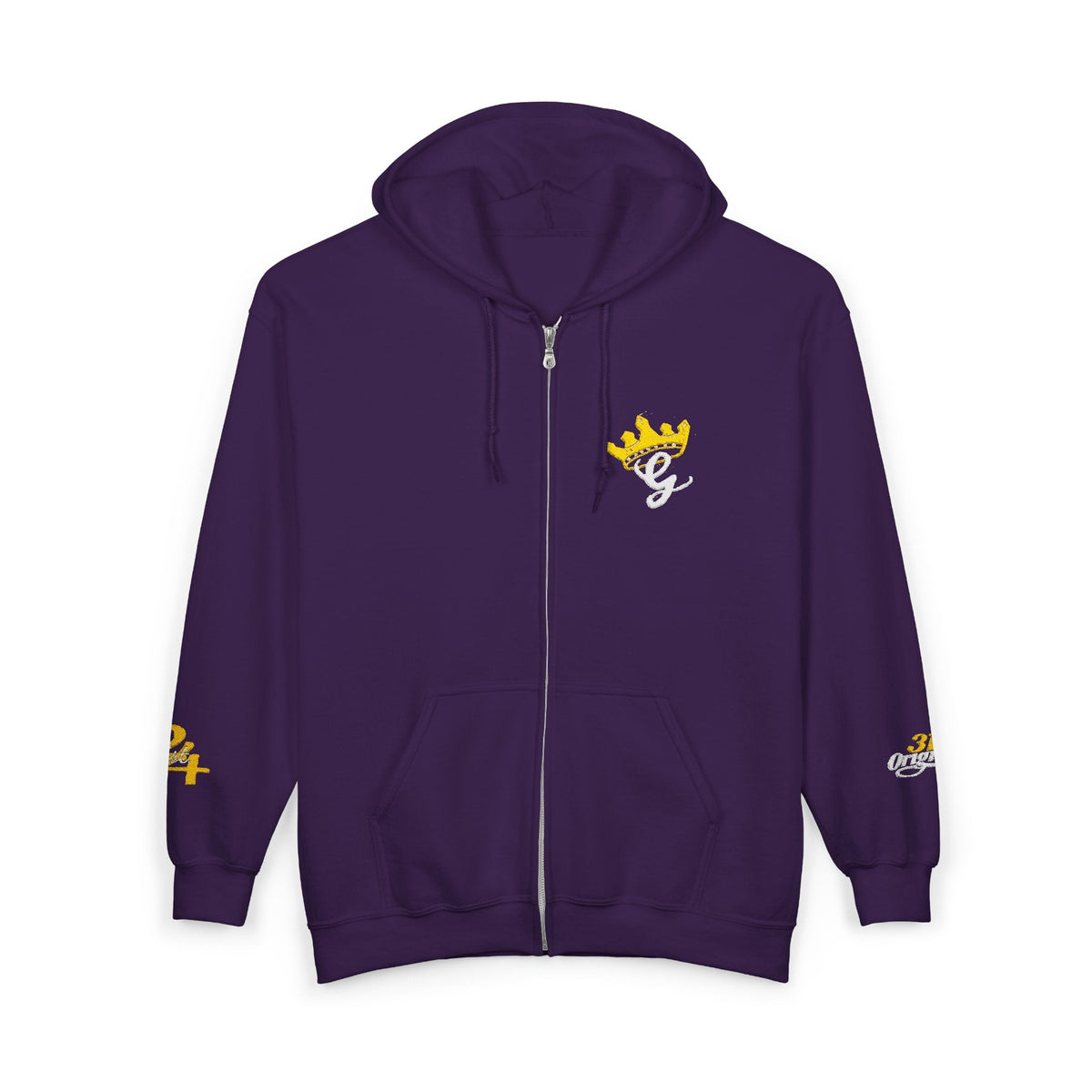 King's Gear Zip Hoodie — Full-Zip with Gold Crown Emblem - 314 Originals
