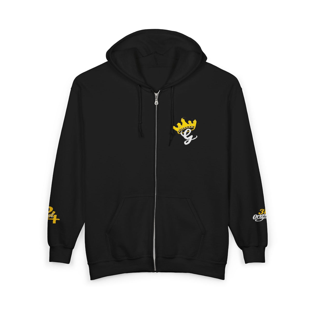 King's Gear Zip Hoodie — Full-Zip with Gold Crown Emblem - 314 Originals