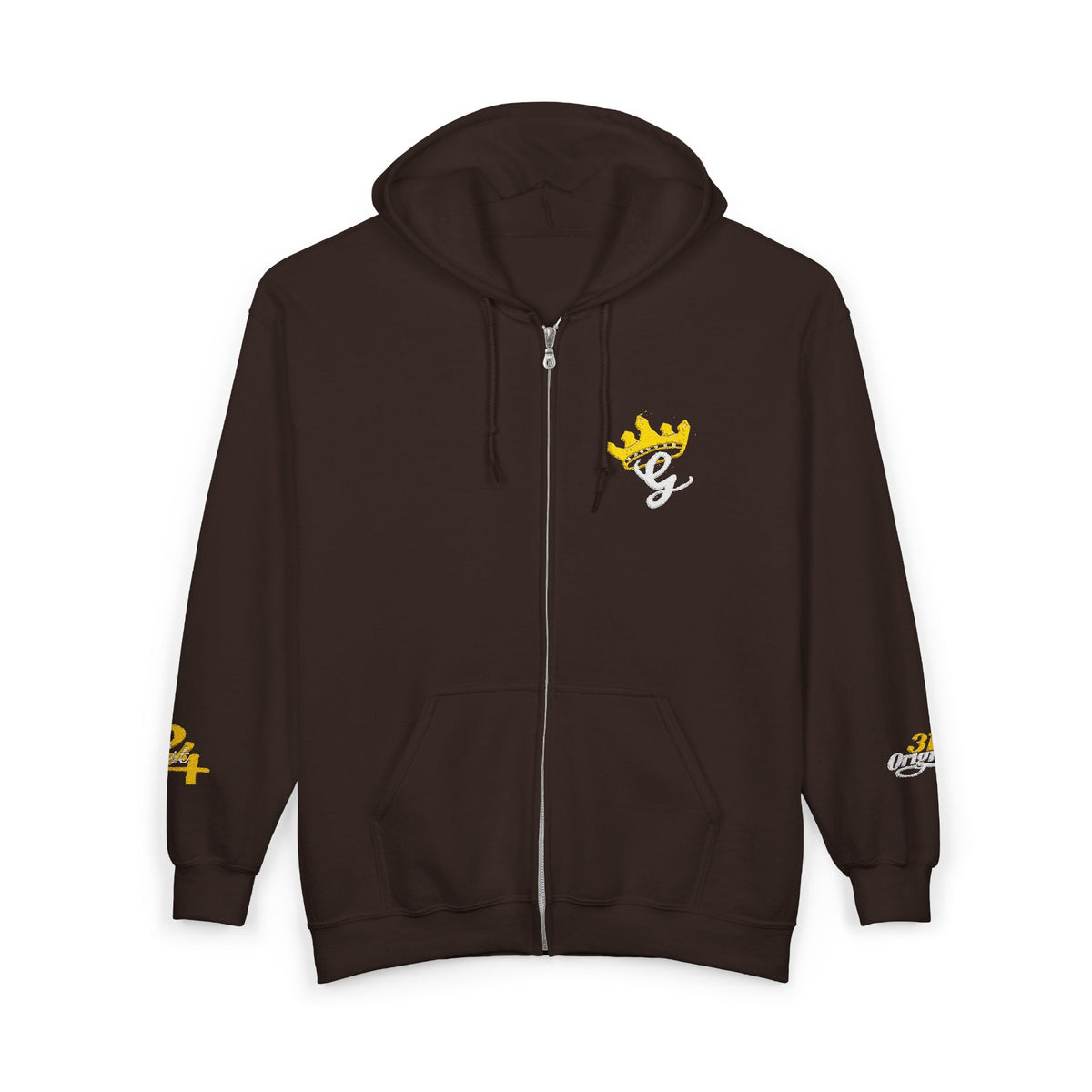 King's Gear Zip Hoodie — Full-Zip with Gold Crown Emblem - 314 Originals