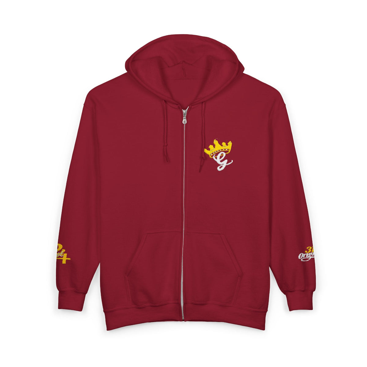 King's Gear Zip Hoodie — Full-Zip with Gold Crown Emblem - 314 Originals