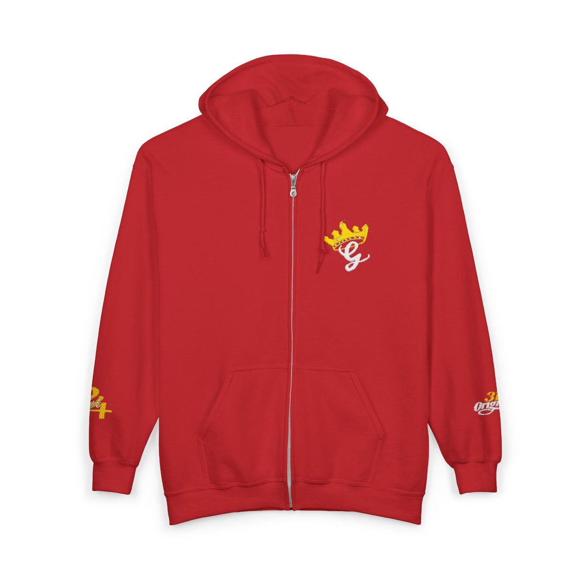 King's Gear Zip Hoodie — Full-Zip with Gold Crown Emblem - 314 Originals