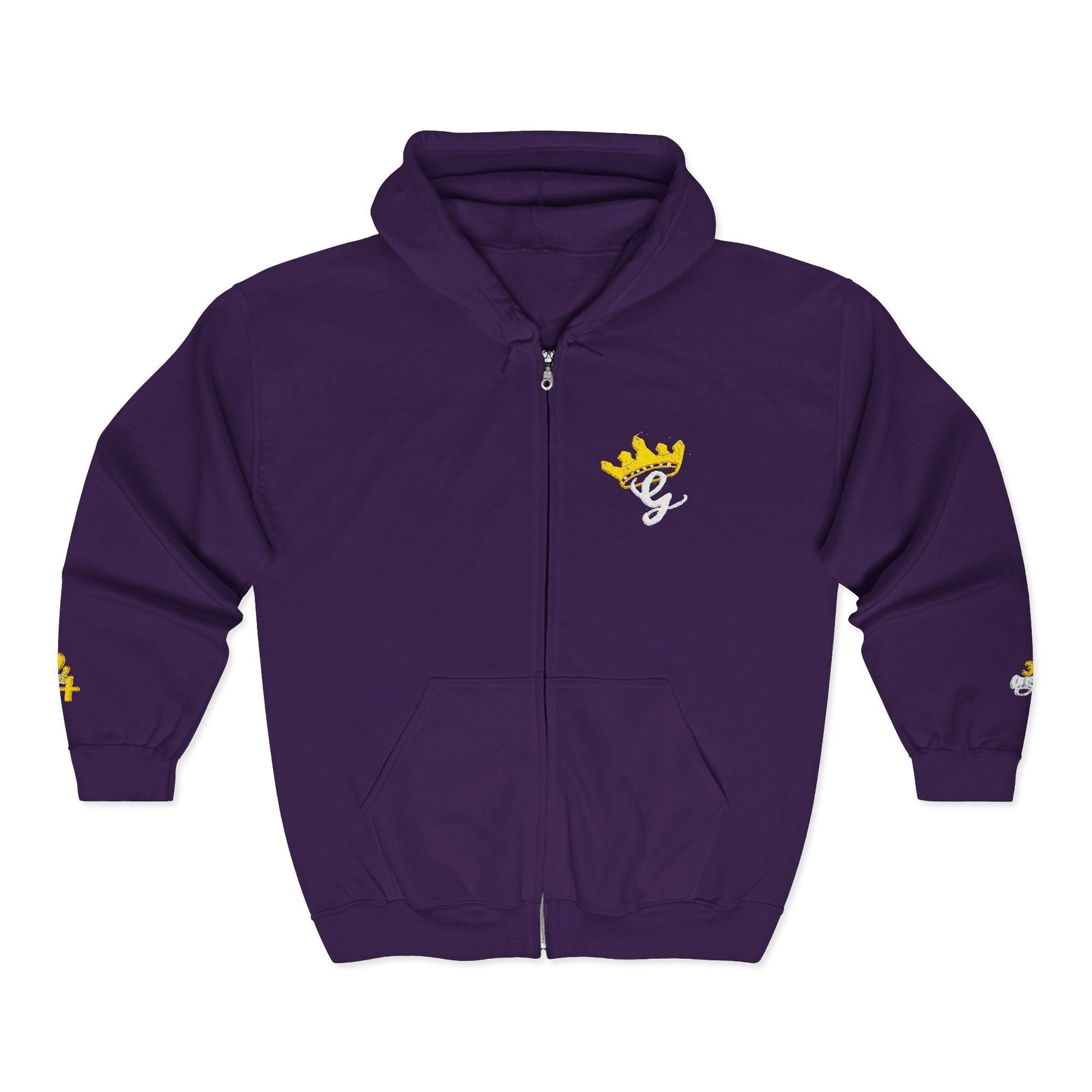 King's Gear Zip Hoodie — Full‑Zip with Gold Crown Emblem - 314 Originals