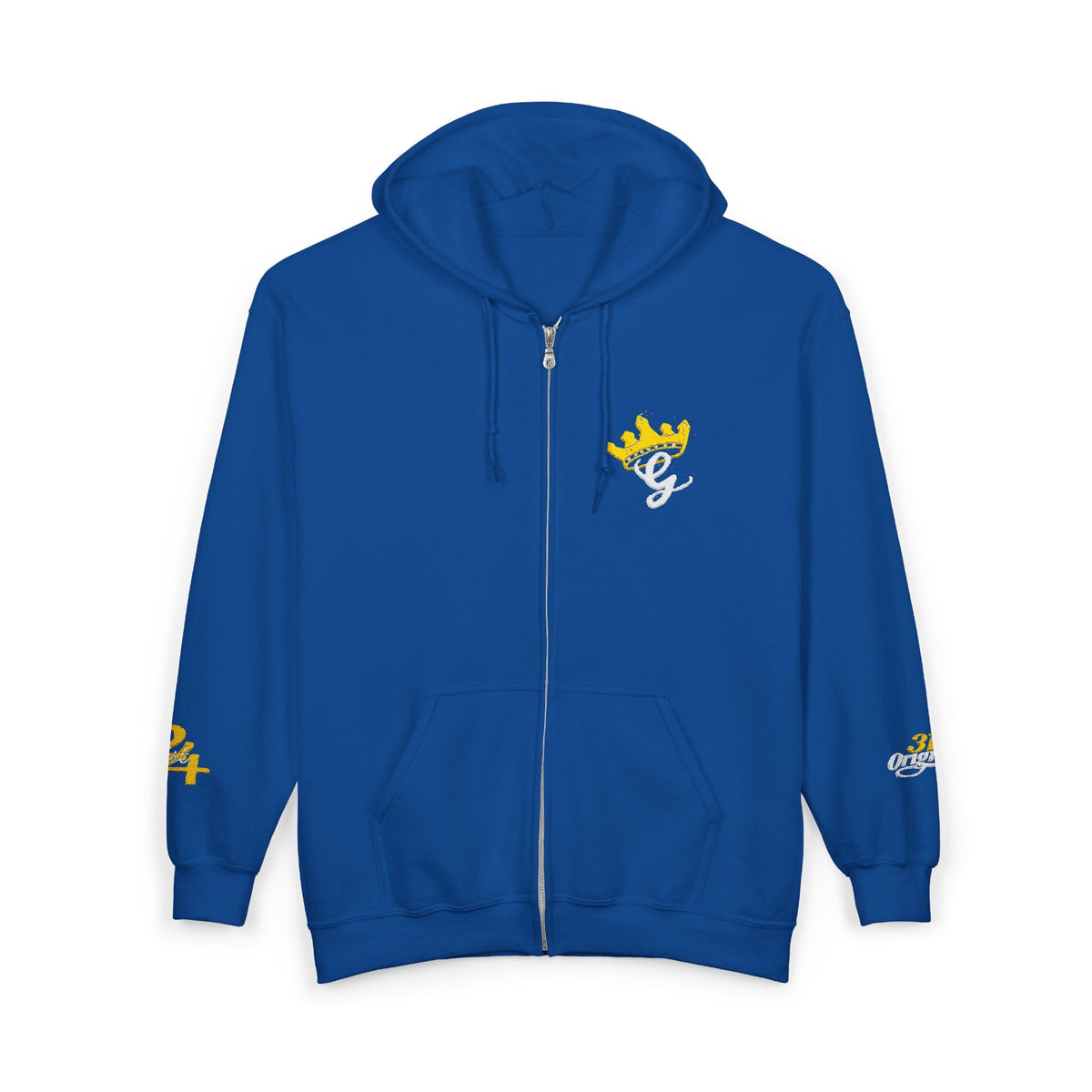 King's Gear Zip Hoodie — Full-Zip with Gold Crown Emblem - 314 Originals