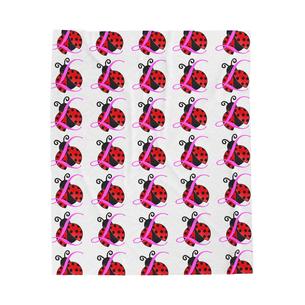 Ladybug Pattern Velveteen Plush Blanket — Cute Red Ladybug Throw for Kids & Nursery - 314 Originals