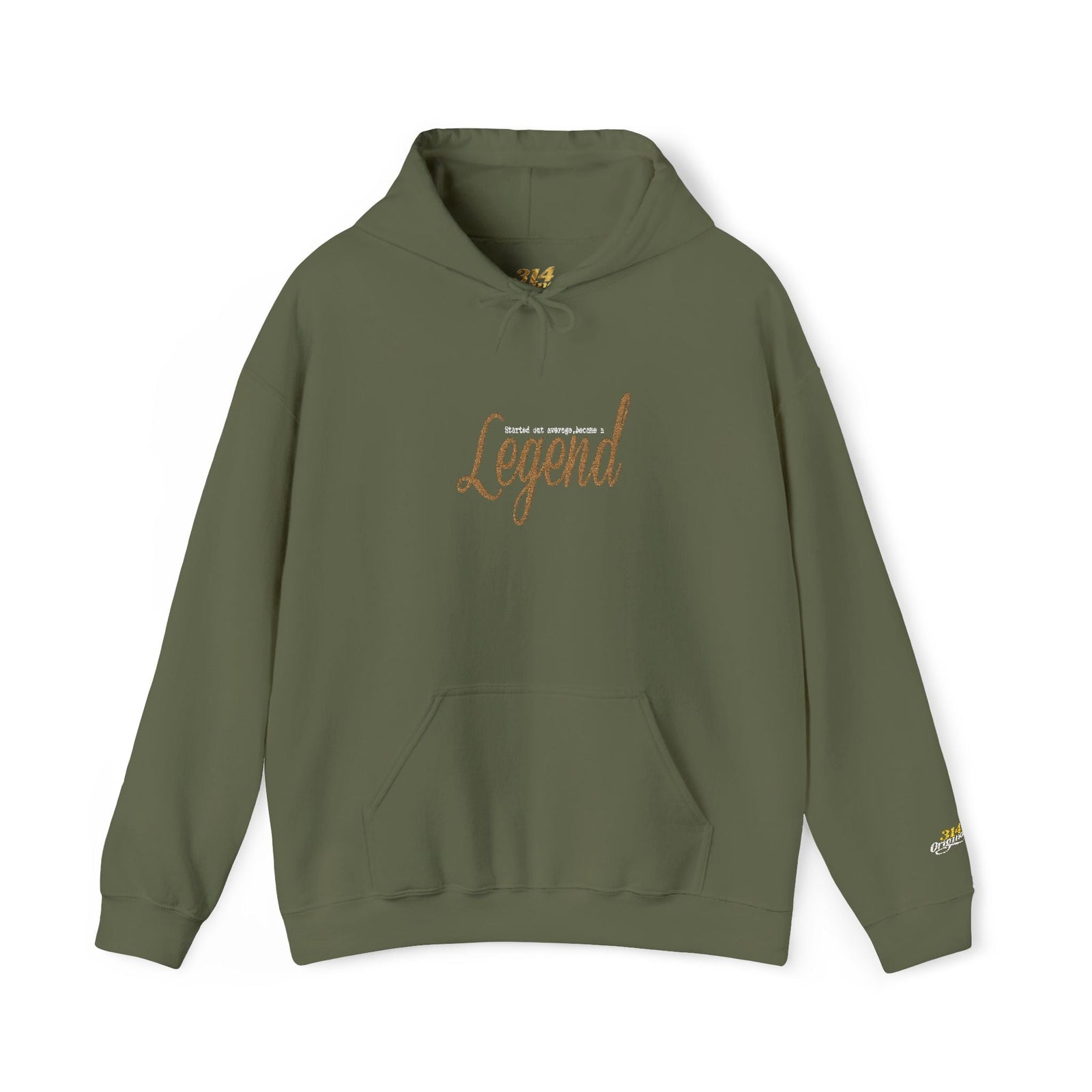 Legend Script Hoodie-Cozy Pullover with Gold Text - 314 Originals