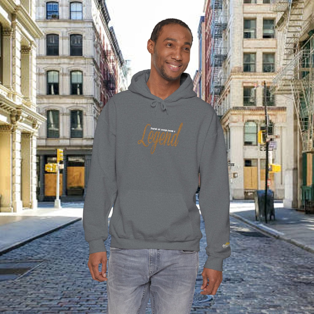 Legend Script Hoodie-Cozy Pullover with Gold Text - 314 Originals
