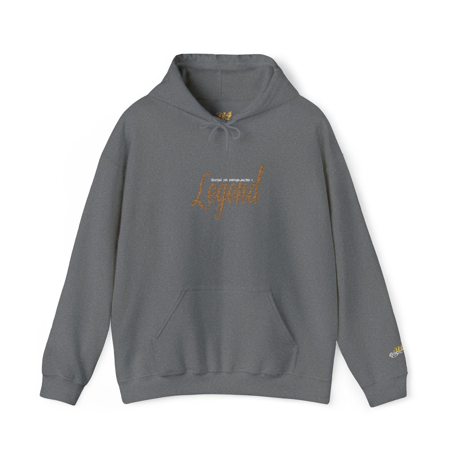 Legend Script Hoodie-Cozy Pullover with Gold Text - 314 Originals
