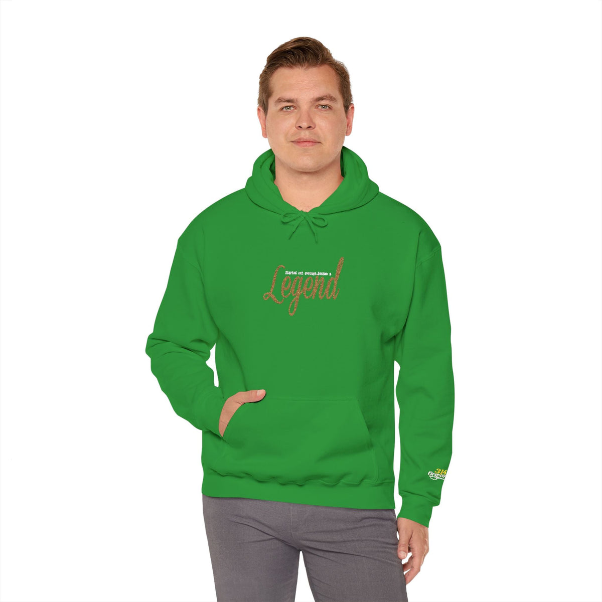 Legend Script Hoodie-Cozy Pullover with Gold Text - 314 Originals