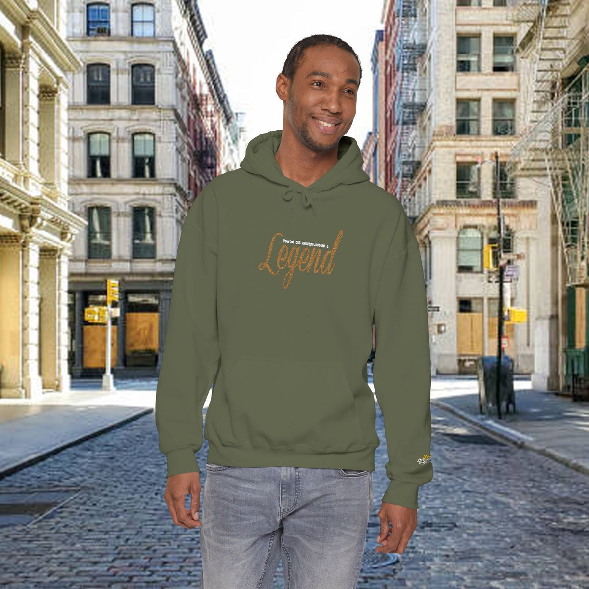 Legend Script Hoodie-Cozy Pullover with Gold Text - 314 Originals